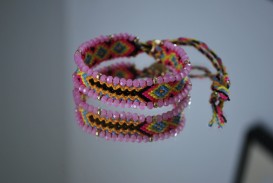 Bracelet Brésilien Double Perli Rose