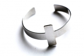 Bracelet Jonc Croix Argenté