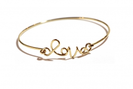 Bracelet Jonc Fin Love Doré Or Jaune