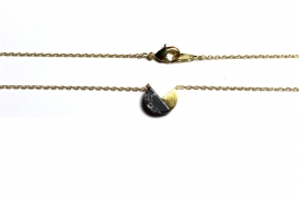 Collier Cercle Ouvert Noir Doré Or Jaune